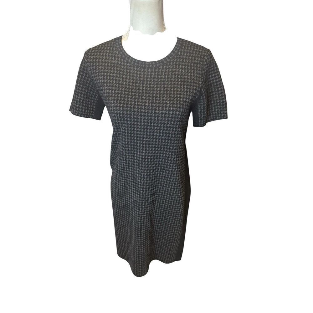 Theory Womens Rijik B Claymont Wool stretch Knit Mini Sheath Dress Black Size M